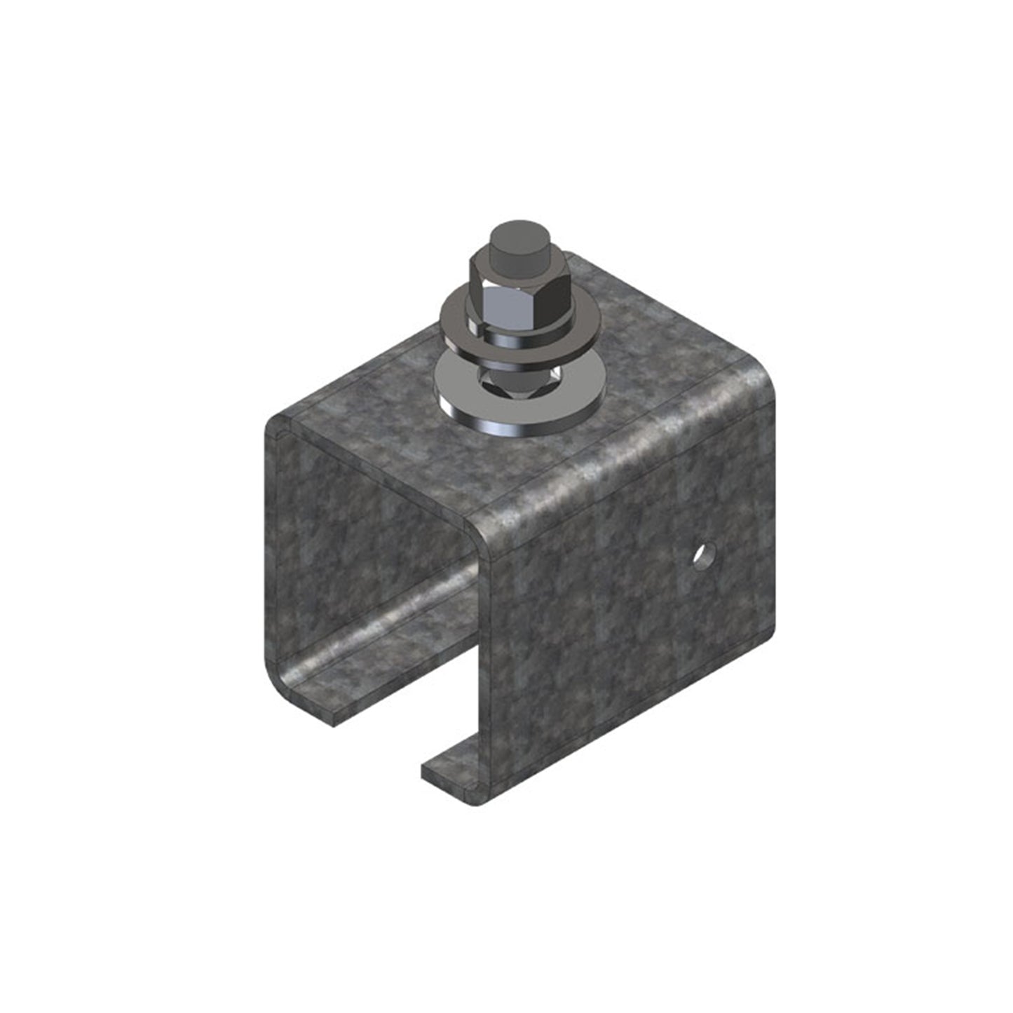 Heavy Duty C-Track Festoon Track Hanger, Galvanized Steel, To Mount Track To Angle Iron Support Channel