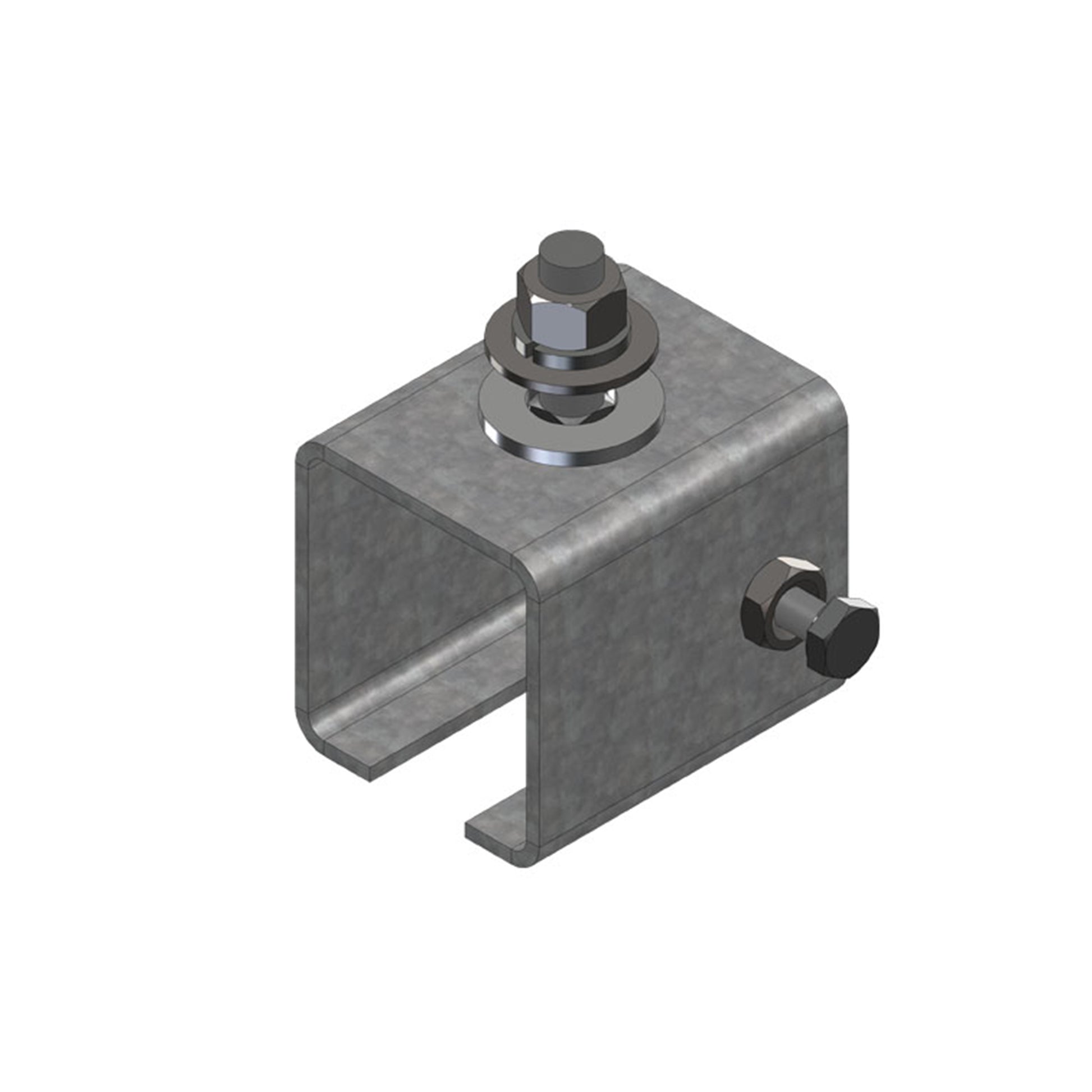 Heavy Duty C-Track Festoon Track Anchor, Galvanized Steel, To Anchor Track To Angle Iron Support Channel