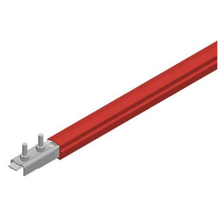 Safe-Lec 2 Conductor Bar 100A Galv Steel, Medium Heat Polycarbonate Cover, Red Phase, w/ Splice Joint, 4.5M