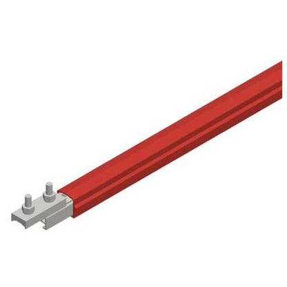 Safe-Lec 2 Conductor Bar 200A AL/SS, Red Medium Heat Polycarbonate Cover, w/ Splice Joint, 4.5M