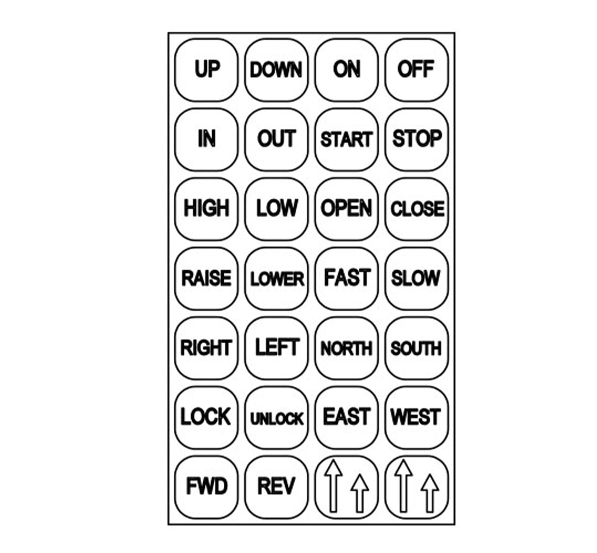 80 Series Pendant Button Legend Sheet