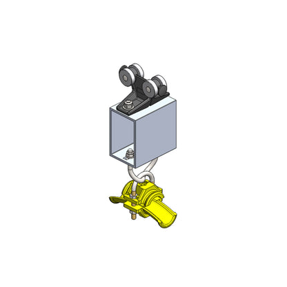 Standard Duty C-Track Festoon Tow Trolley For Round Cable, Plastic Saddle/Body, for 0.98" max dia cable / hose