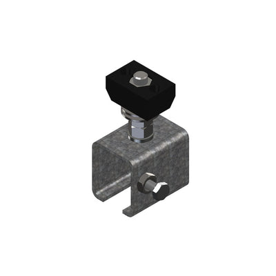 Standard Duty C-Track Festoon Track Anchor Bracket, For Cross Arm Support Channels, Galv Steel, End-Feed Style