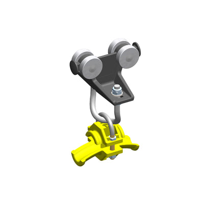 Standard Duty C-Track Festoon Cable Trolley For Round Cable, Plastic Saddle / Body, For 0.63" max dia cable / hose