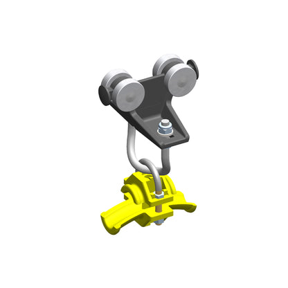 Standard Duty C-Track Festoon Cable Trolley For Round Cable, Plastic Saddle / Body, For 0.63" max dia cable / hose