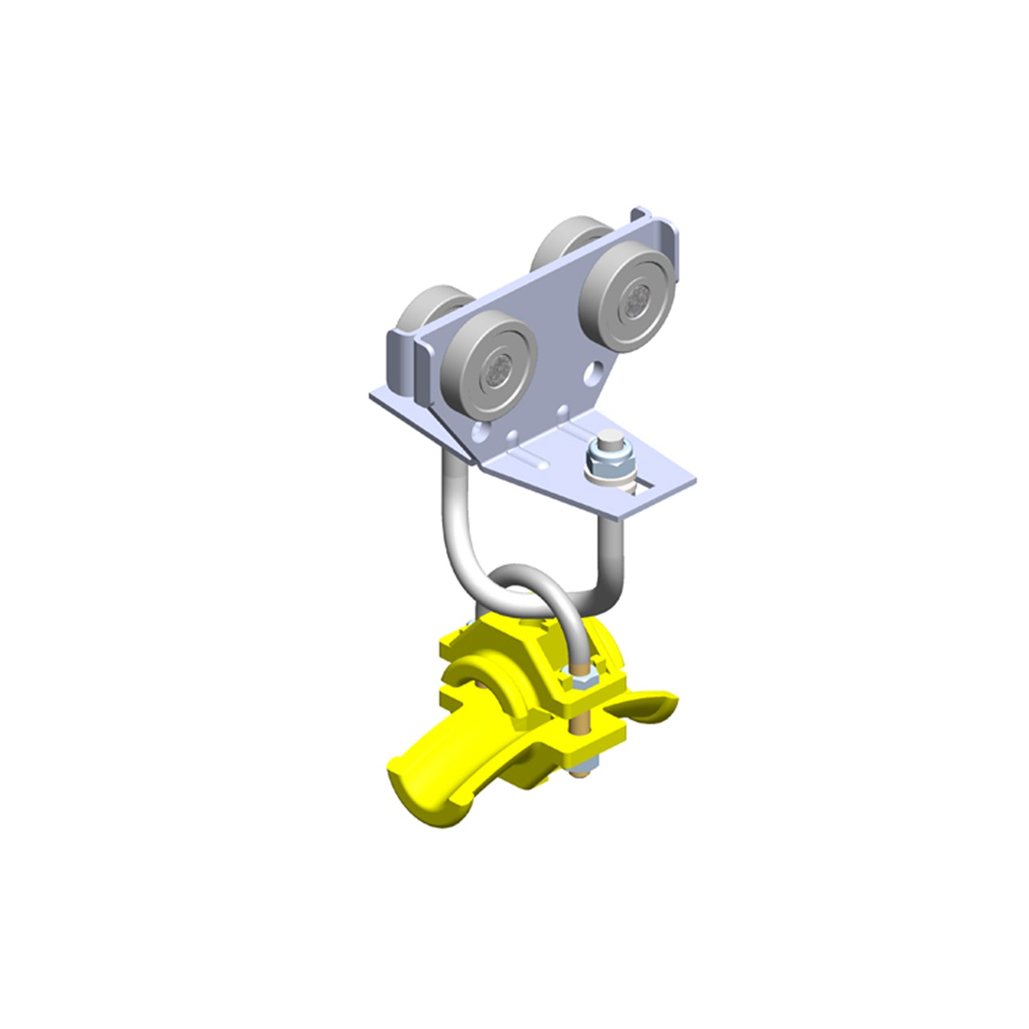 Standard Duty C-Track Festoon Cable Trolley For Round Cable, Plated Steel, For 0.63" max dia cable / hose
