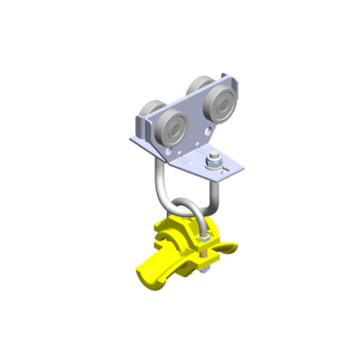 Standard Duty C-Track Festoon Cable Trolley For Round Cable, Plated Steel, For 0.63" max dia cable / hose