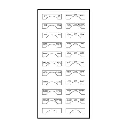 80 Series Pendant Legend Sheet for selector switches - sheet 1