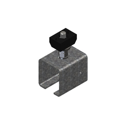 Heavy Duty C-Track Festoon Track Hanger, Galvanized Steel, To Mount Track To Cross Arm Support Channel