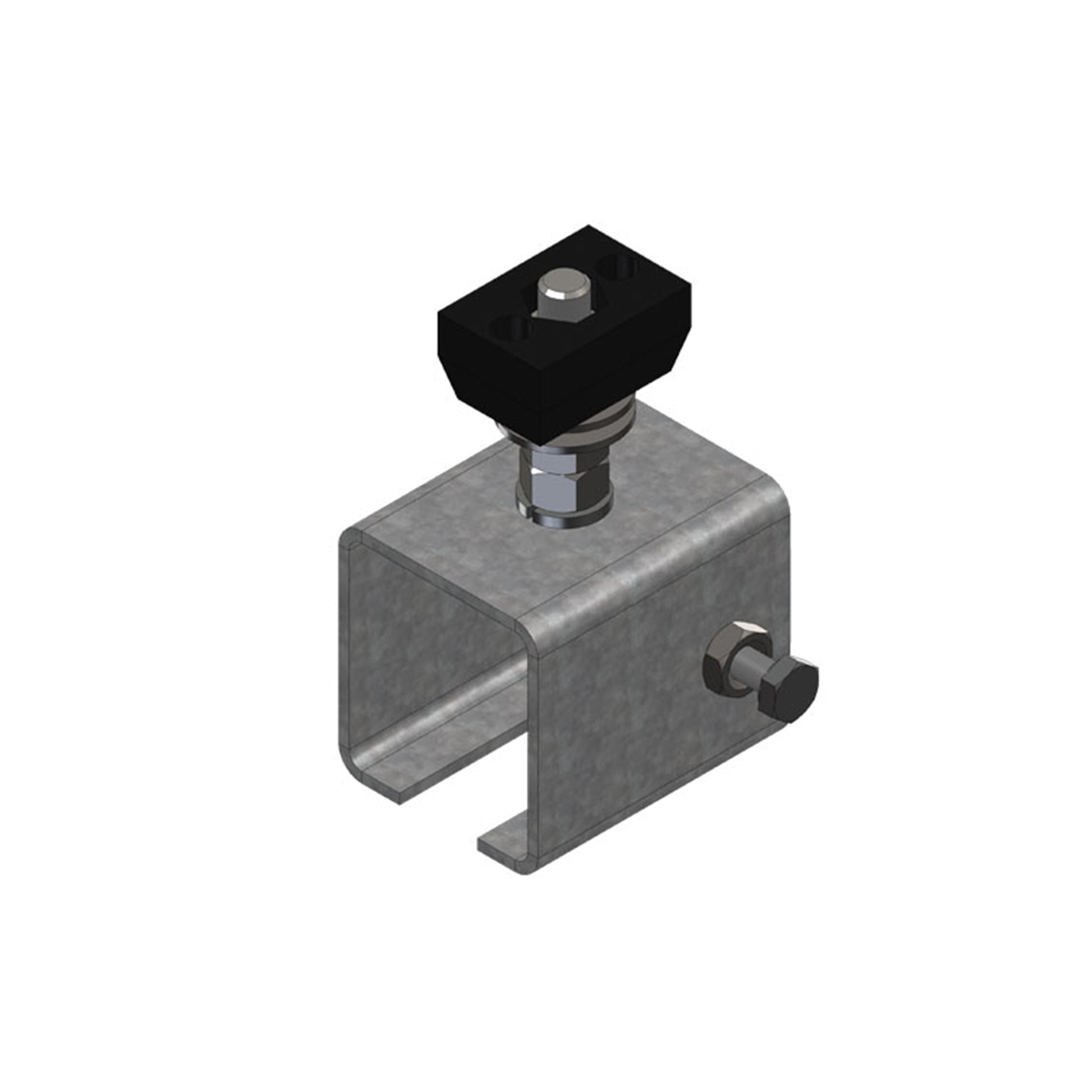 Heavy Duty C-Track Festoon Track Anchor, Galvanized Steel, To Anchor Track To Cross Arm Support Channel