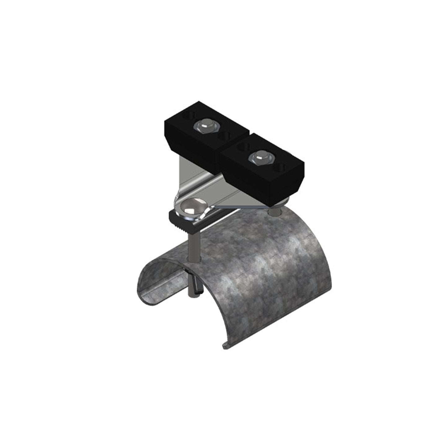 Standard Duty C-Track Festoon End Clamp For Flat Cable, Stainless Steel Saddle, 2.75" Dia x 3" Wide
