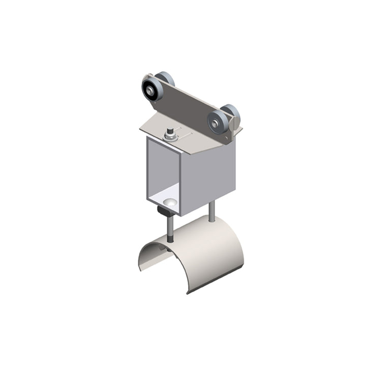 Standard Duty C-Track Festoon Tow Trolley For Flat Cable, Stainless Steel, 2.75" Dia x 3" W Saddle, 5" Body Width