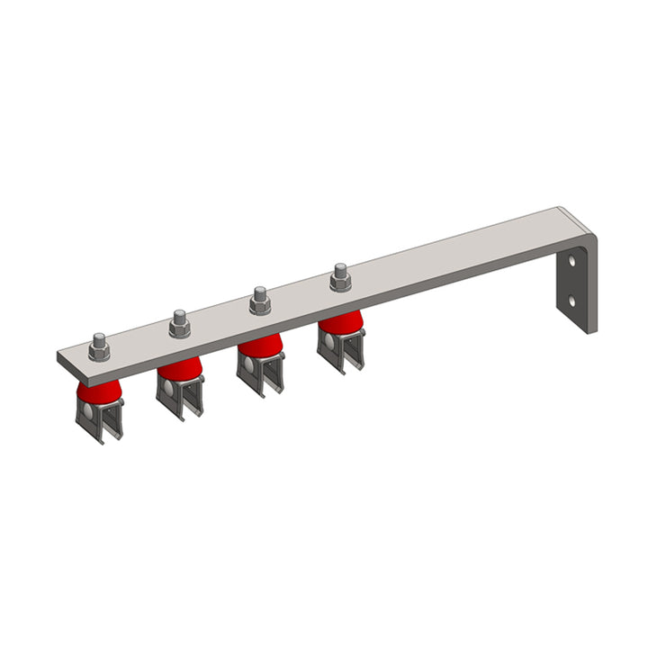 8-Bar, Bracket, Web, with Hanger Clamps, 4 Steel Cross-Bolt, w/Insulators and Lock Nuts, 3 inch OC, 19 inch L