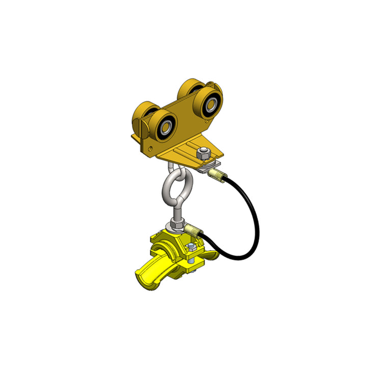 Standard Duty C-Track Festoon Cable Trolley For Round Cable, Spark Resistant, For 1.42" max dia cable / hose
