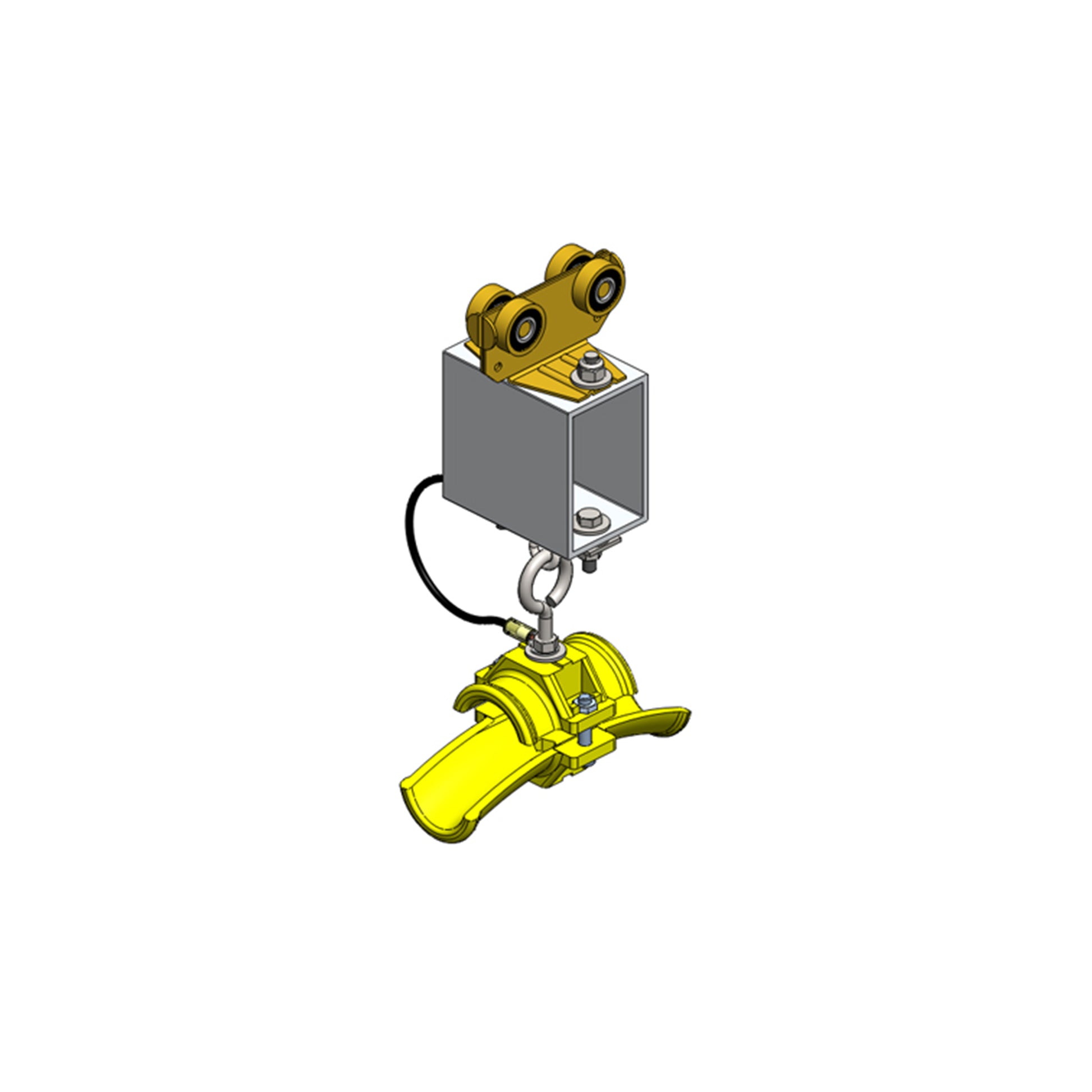 Standard Duty C-Track Festoon Tow Trolley For Round Cable, Spark Resistant, For 0.63" max dia cable / hose