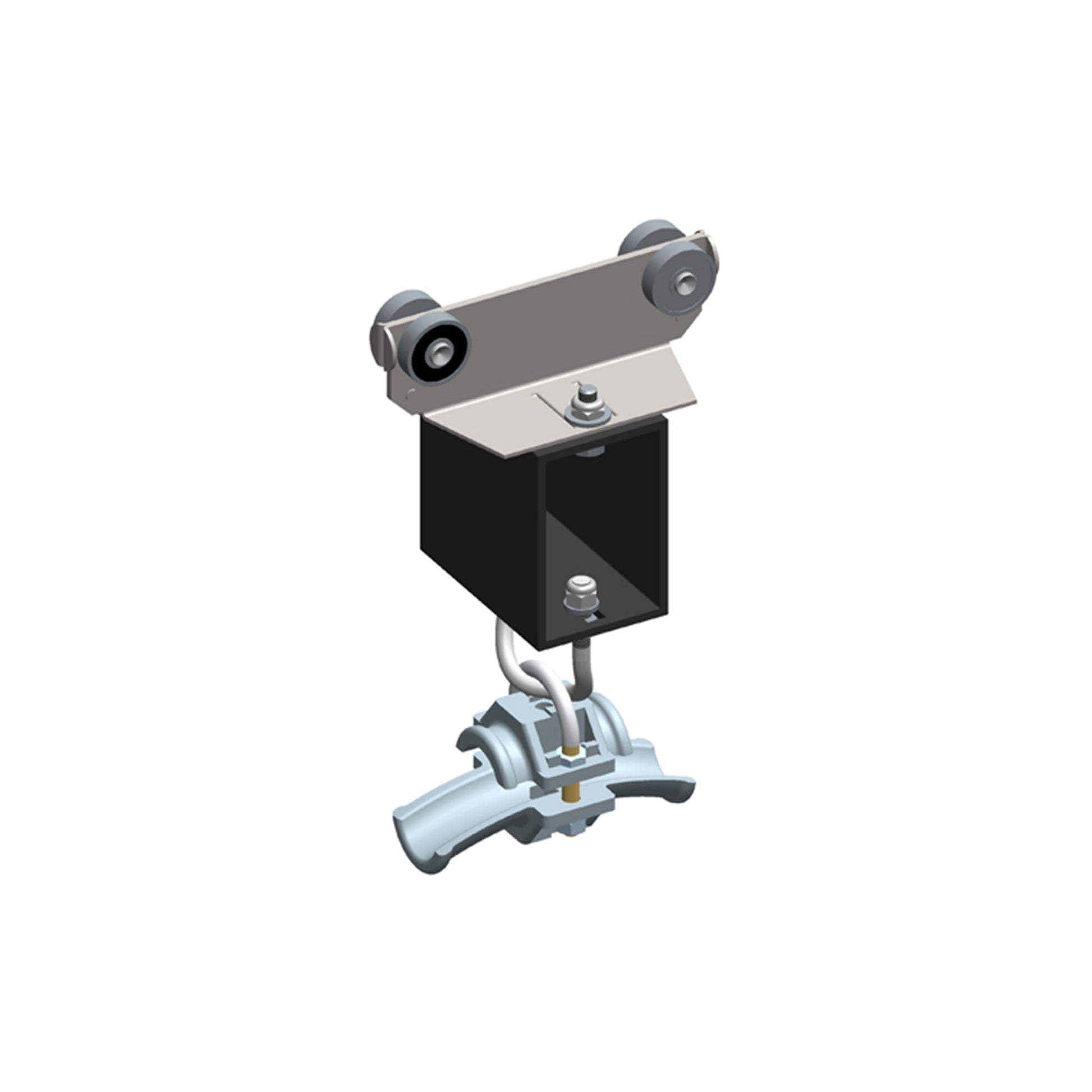 Standard Duty C-Track Festoon Tow Trolley For Round Cable, Stainless Steel, For 0.98" max dia cable / hose