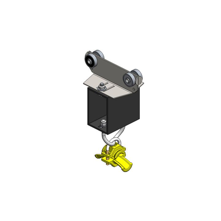 Standard Duty C-Track Festoon Tow Trolley For Round Cable, Stainless Steel, For 0.63" max dia cable / hose