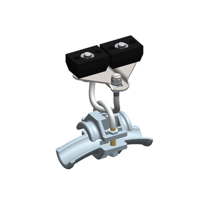 Standard Duty C-Track Festoon End Clamp For Round Cable, Stainless Steel, For 0.98" max dia cable / hose