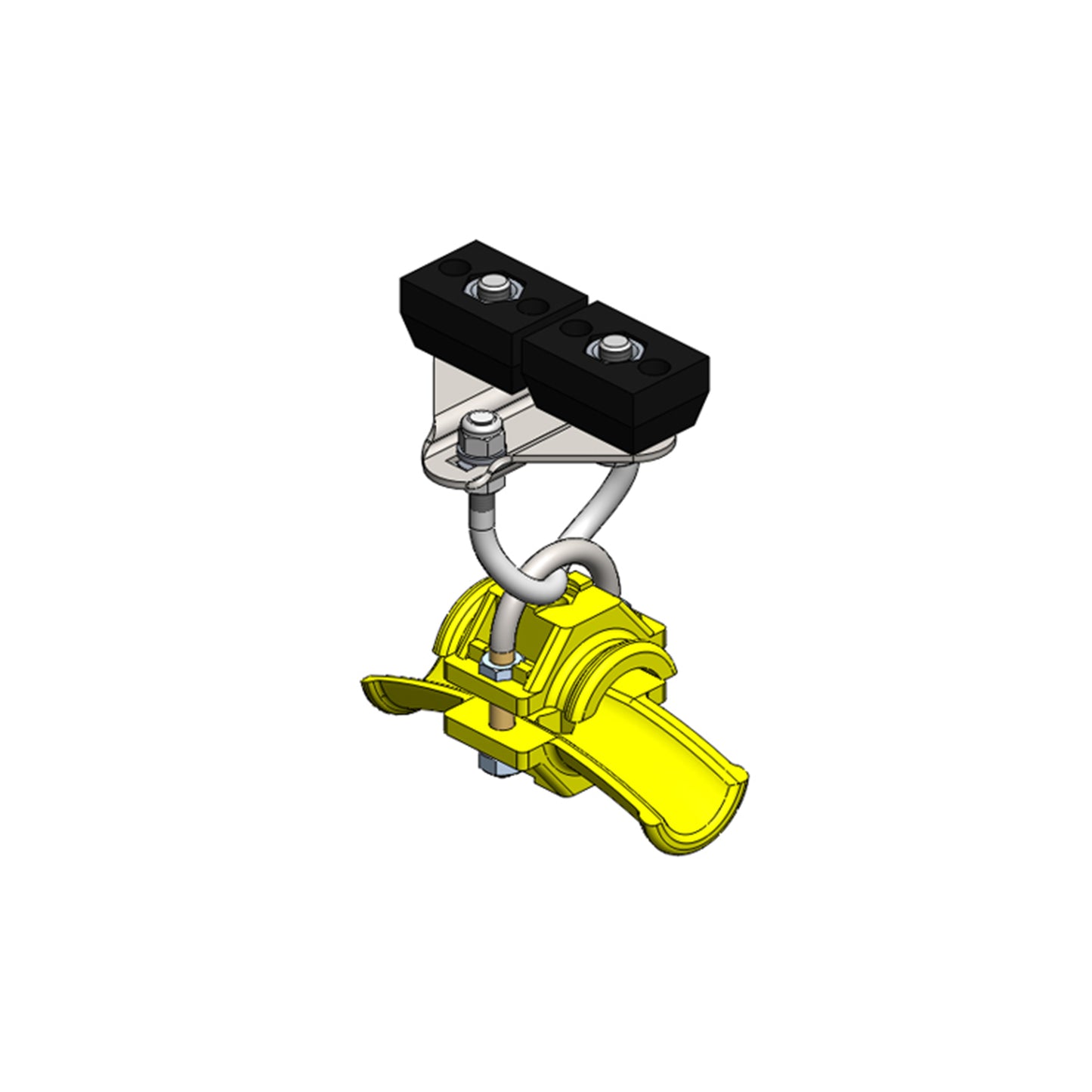Standard Duty C-Track Festoon End Clamp For Round Cable, Stainless Steel, For 0.63" max dia cable / hose