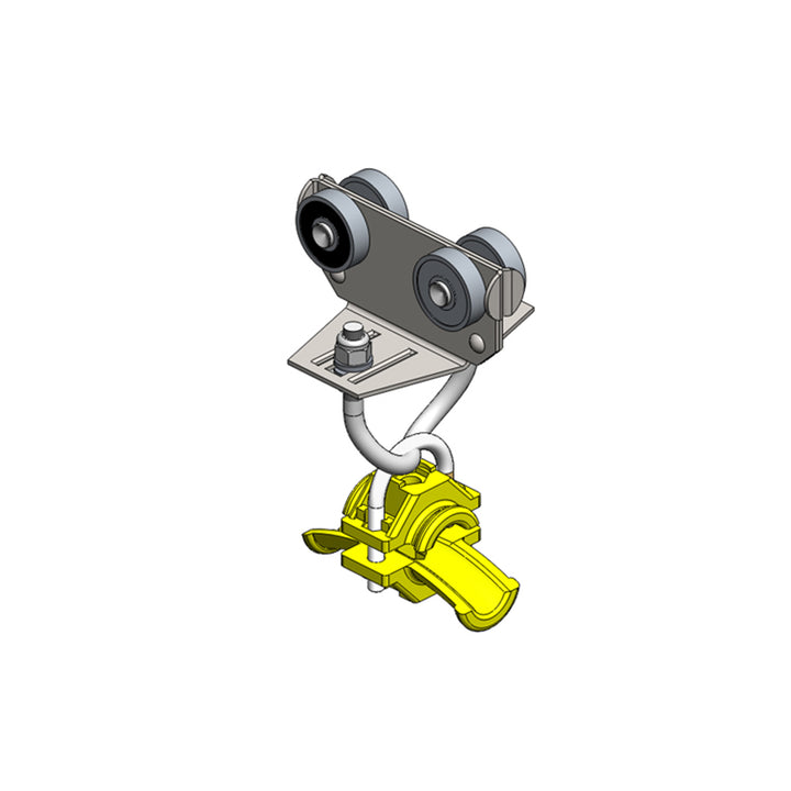 Standard Duty C-Track Festoon Cable Trolley For Round Cable, Stainless Steel, For 0.63" max dia cable / hose