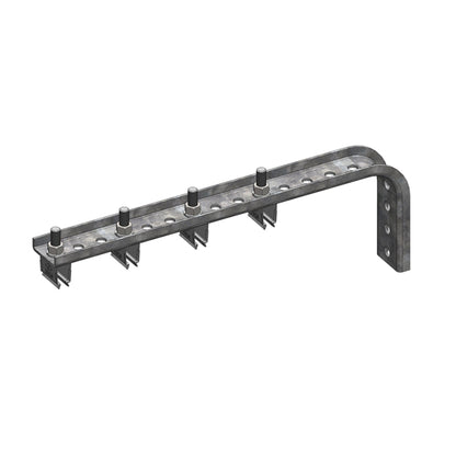 8-Bar, Bracket, Web, with Hanger Clamps, 4 Steel Snap-in, 3 inch on Center, 15.5 inch L