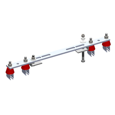 8-Bar, Bracket, Flange, with Hanger Clamps, Steel Snap-in, w/insulators, 2/2, 19 3/8 inch L