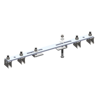 8-Bar, Bracket, Flange, with Hanger Clamps, Steel Cross-Bolt, 2+2, 19 3/8 inch L