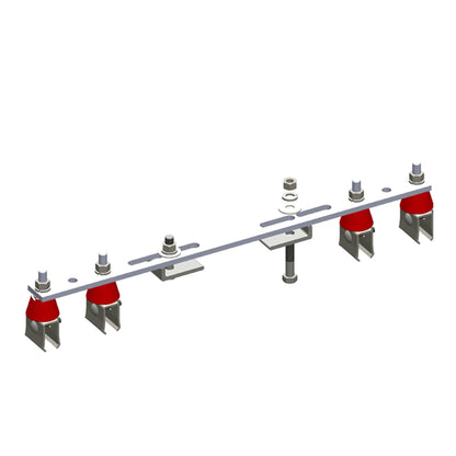 8-Bar, Bracket, Flange, with Hanger Clamps, Steel Cross-Bolt, w/Insulators, 2+2, 19 3/8 inch L