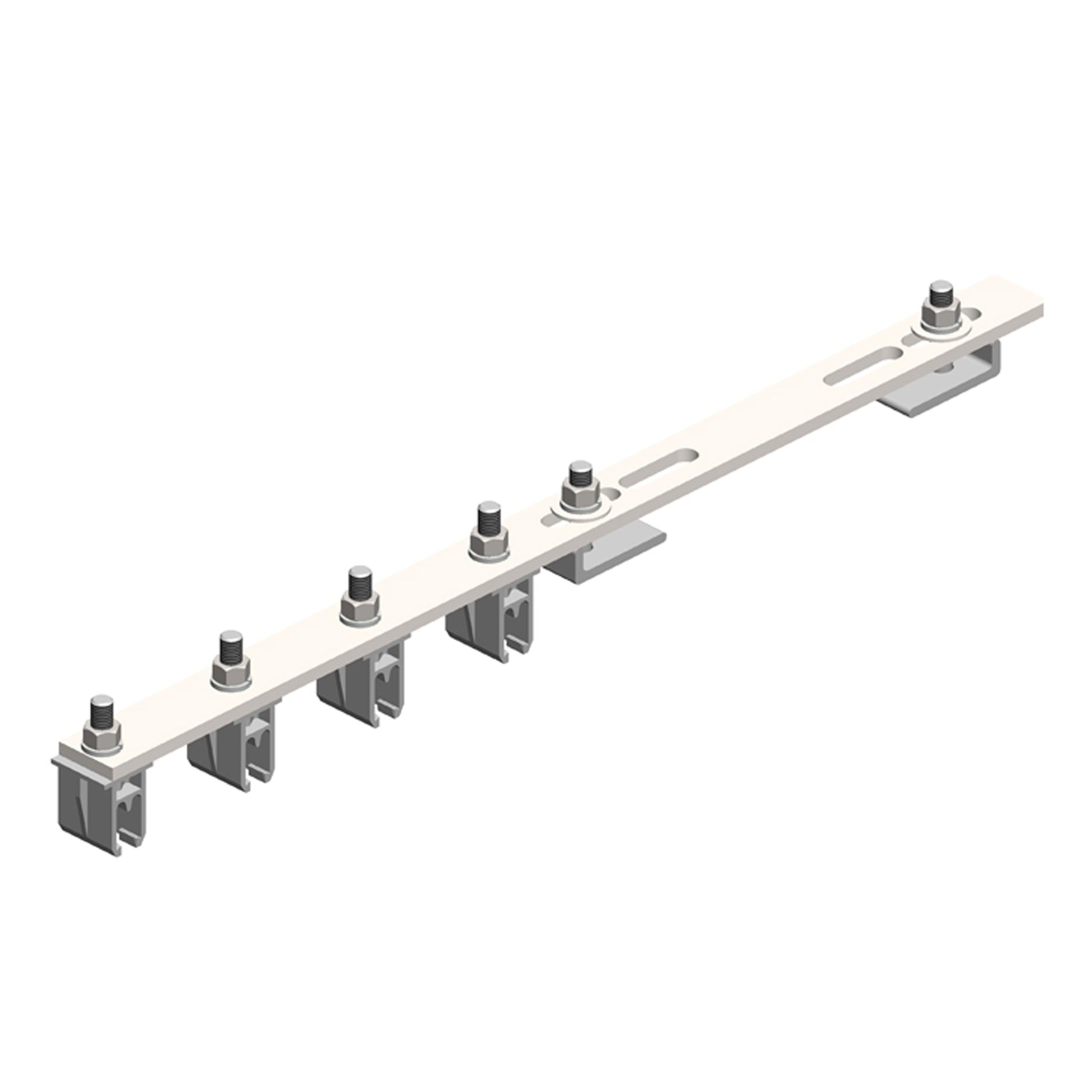8-Bar, Bracket, Flange, with Hanger Clamps, Plastic Snap-in, 4 on one side, 21.75 inch L