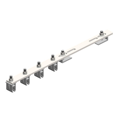 8-Bar, Bracket, Flange, with Hanger Clamps, Plastic Snap-in, 4 on one side, 21.75 inch L