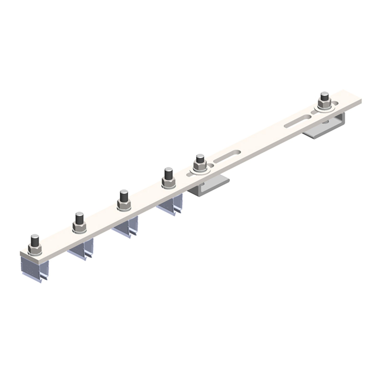 8-Bar, Bracket, Flange, with Hanger Clamps, Steel Snap-in, 4 on one side, 21.75 inch L