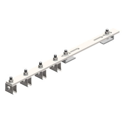 8-Bar, Bracket, Flange, with Hanger Clamps, Steel Cross-Bolt, 4 on one side, 21.75 inch L