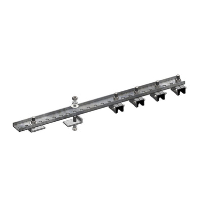 8-Bar, Bracket, Flange, with Hanger Clamps, Steel Snap-in, 4 on one side, 24 inch L