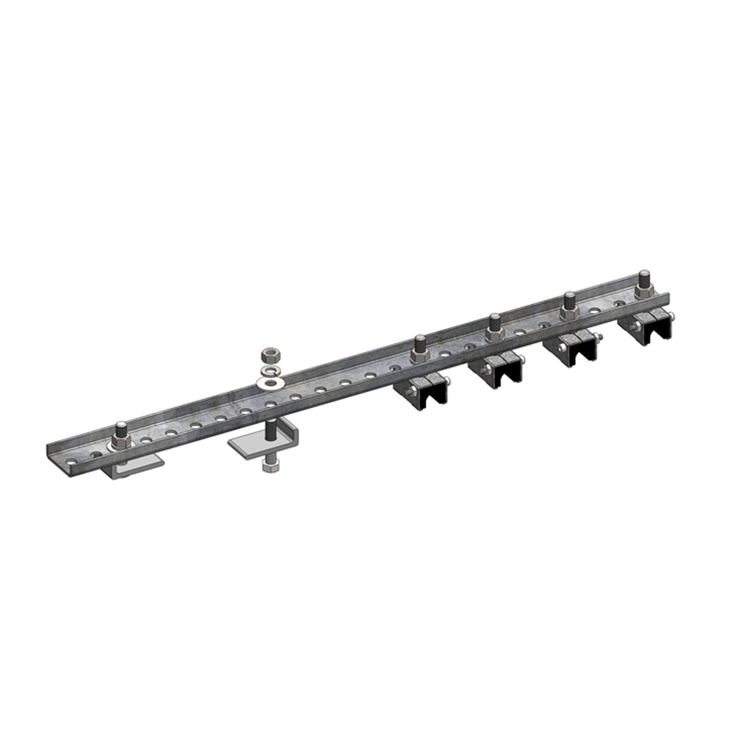 8-Bar, Bracket, Flange, with Anchor Clamps, 4 on one side, 24" L