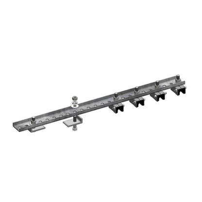 8-Bar, Bracket, Flange, with Anchor Clamps, 4 on one side, 24" L
