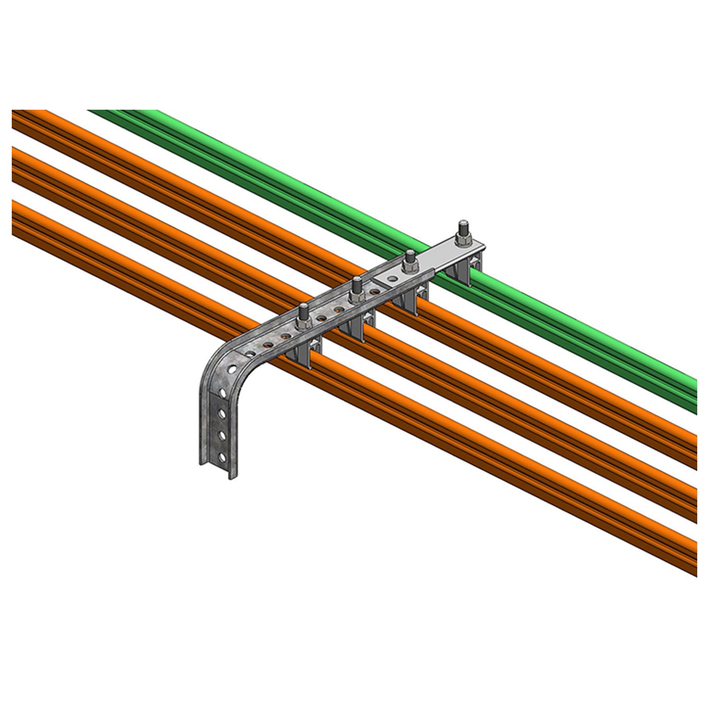 8-Bar, Bracket Extension, Flat 5" Long, Cold-Rolled Steel