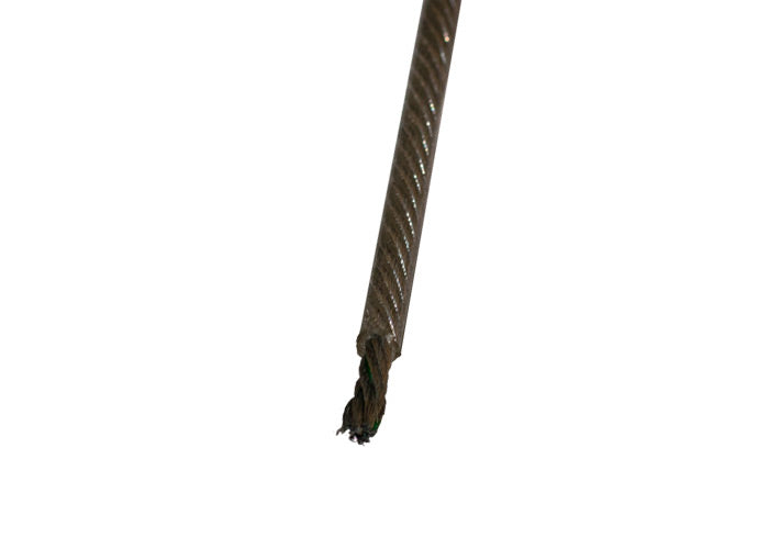 Strain Relief Cable Pendant Cable, Clear Nylon Jacket, 3/16" Dia (1/8" dia steel cable), 480 lb Capacity