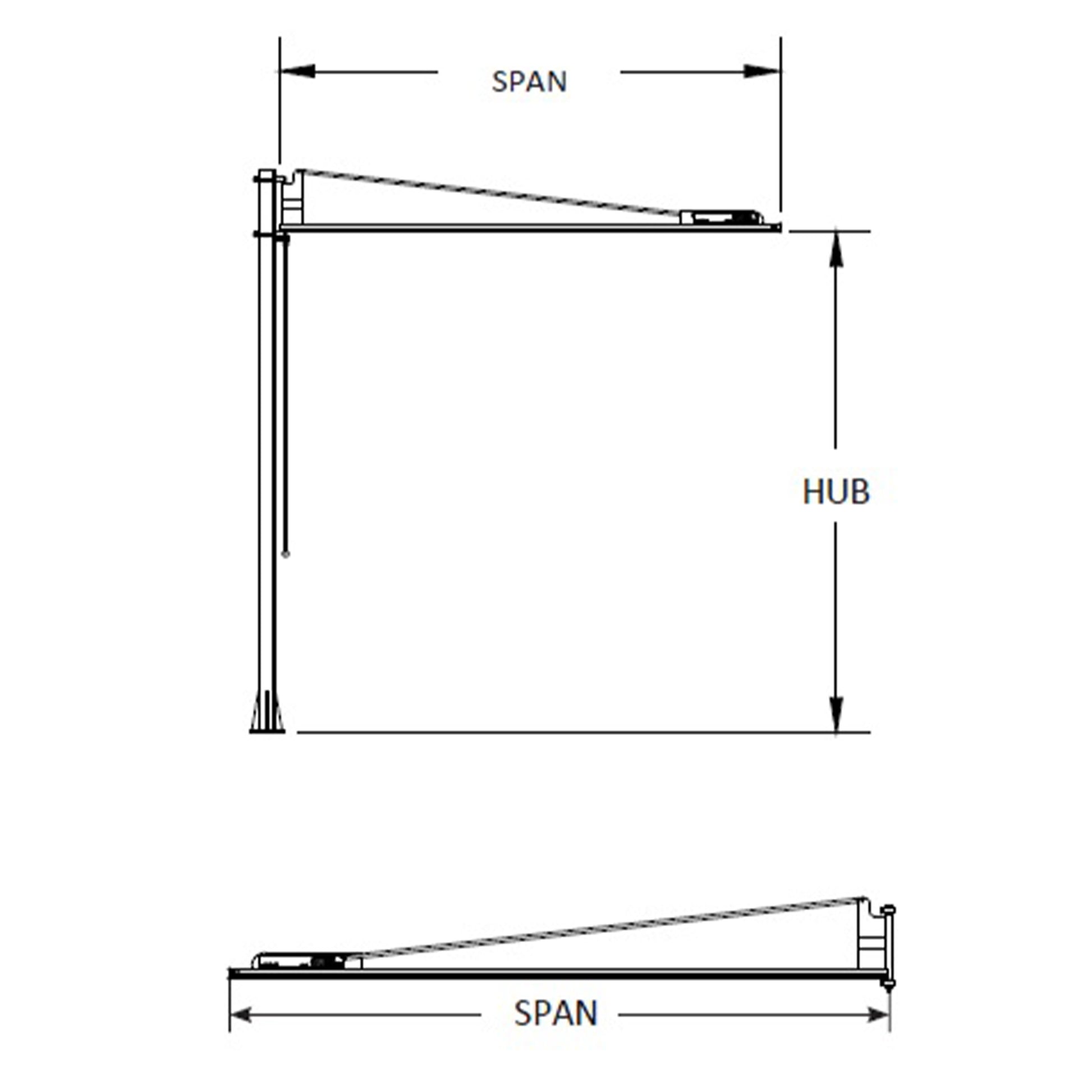 Tool Solutions Jib Crane Dimensional Chart 1