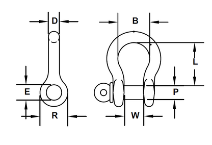 Shackle Dimensions Diagram